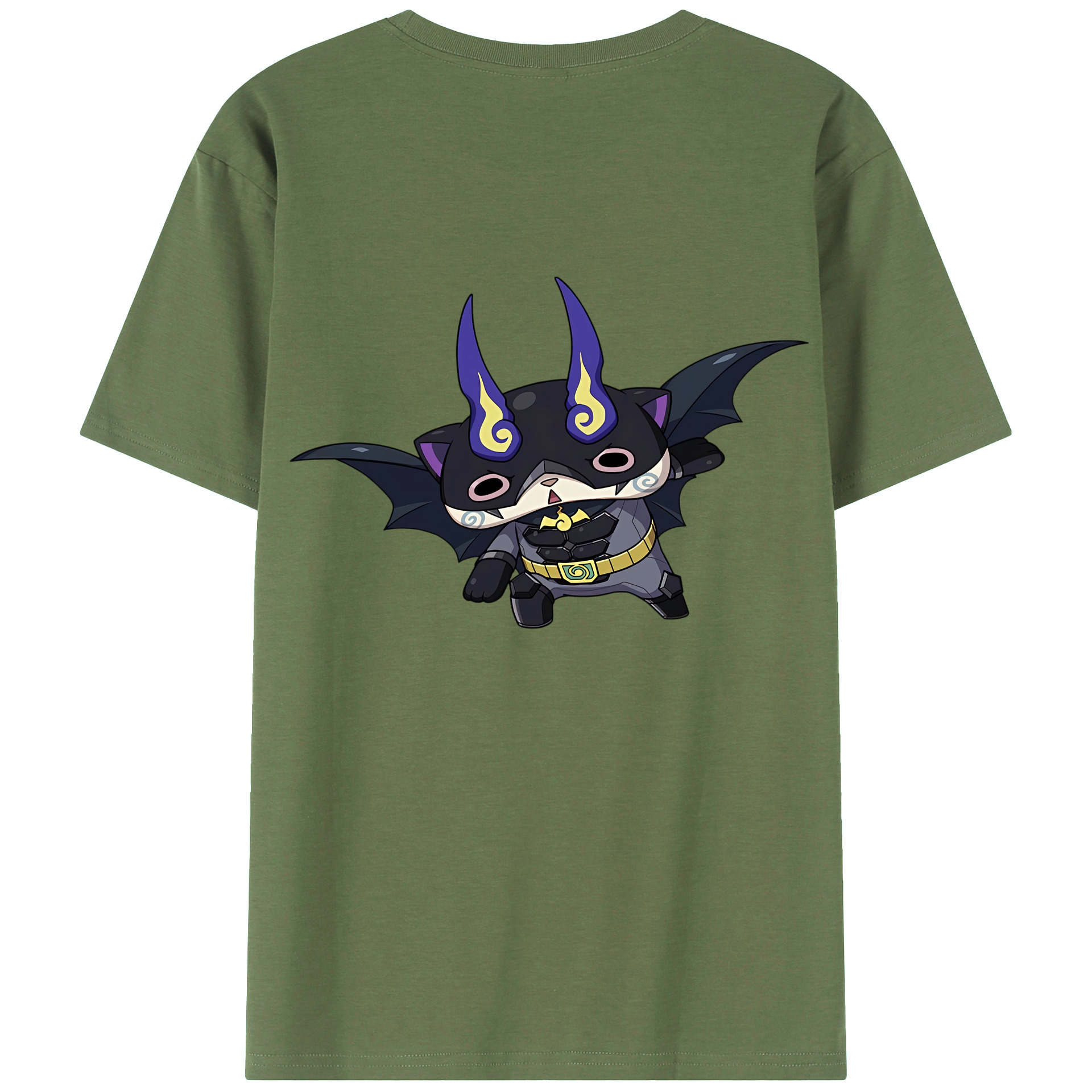 （画像用） 妖怪ウォッチ Yo-kai Watch 綿100％ メンズ半袖Tシャツ（バックプリント） 通気性